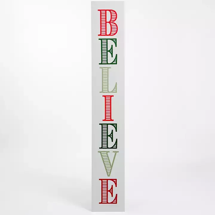 Red and Green Believe Porch Board