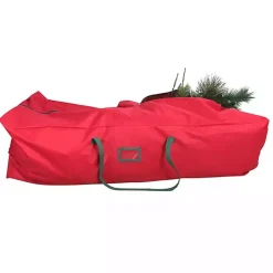 Red and Green Christmas Tree Rolling Storage Bag