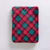 Red and Green Diagonal Plaid Throw