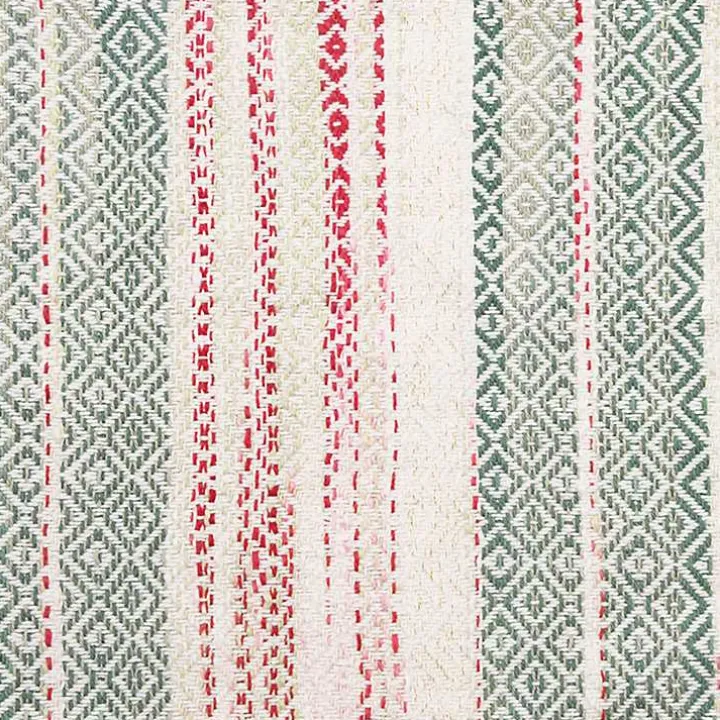 Red and Green Striped Christmas Lumbar Pillow