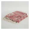 Red and Ivory Striped Cotton Throw