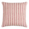 Red and Natural Ticking Stripe Pillow