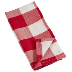 Red and White Buffalo Check Napkins, Set of 4
