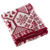 Red and White Geometric Christmas Throw Blanket