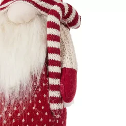 Red and White Plush Gnome Decoration