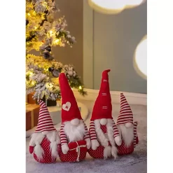 Red and White Plush Gnome Decoration