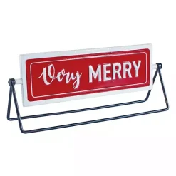 Red and White Reversible Christmas Signs, Set of 2