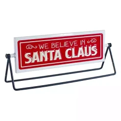 Red and White Reversible Christmas Signs, Set of 2