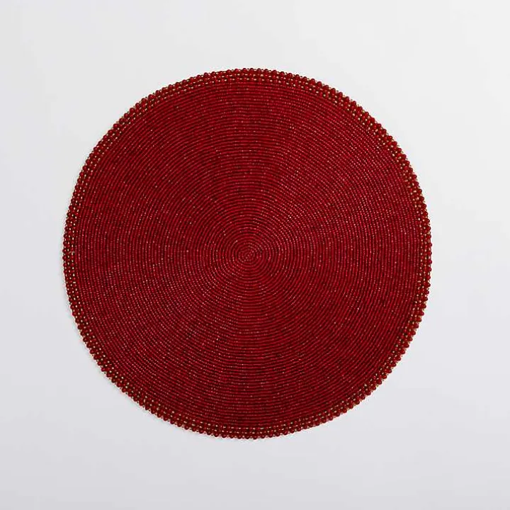 Red Beaded Christmas Placemat