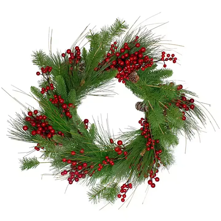 Red Berry and Pine Mix Wreath