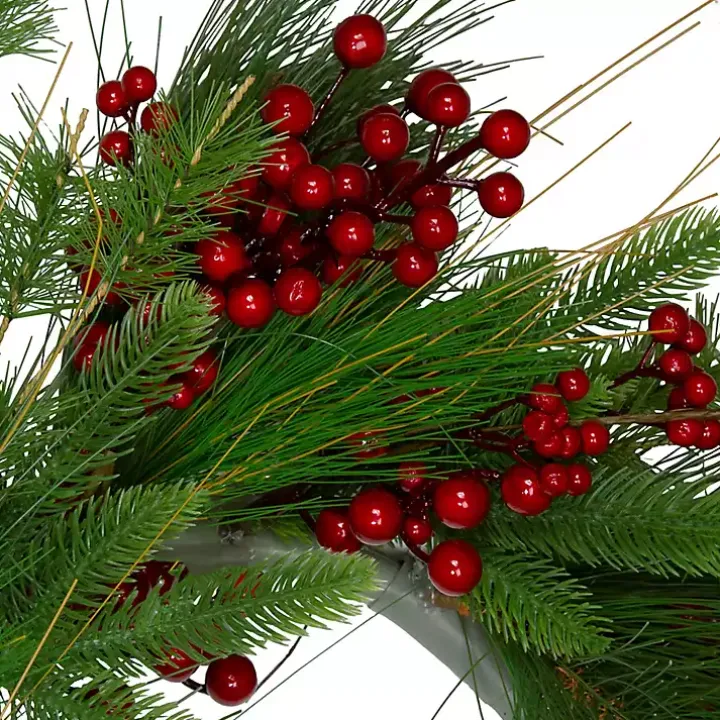 Red Berry and Pine Mix Wreath