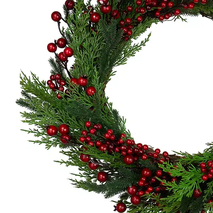 Red Berry Pine Spiral Wreath