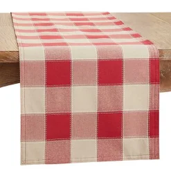Red Block Plaid Table Runner, 90 in.