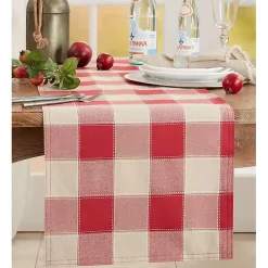 Red Block Plaid Table Runner, 90 in.