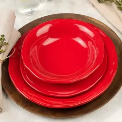 Red Ceramic Soft Scallop 16-pc. Dinnerware Set