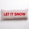 Red Checked Let it Snow Christmas Pillow