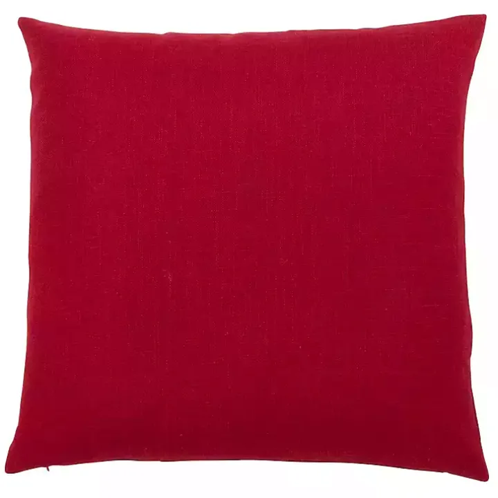 Red Christmas Tree LED Square Pillow