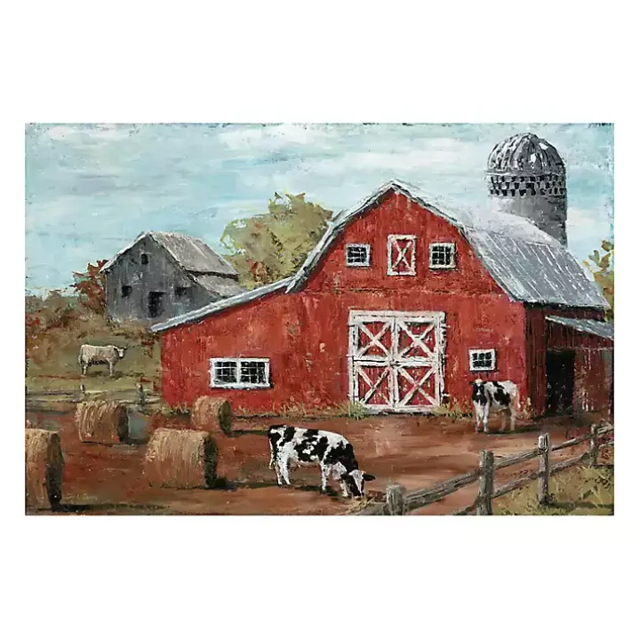 Red Country Barn Giclee Canvas Art Print