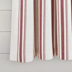 Red Farmhouse Stripe Curtain Panels, Set of 2