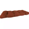 Red French Edge Outdoor Wicker Settee Cushion