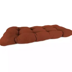 Red French Edge Outdoor Wicker Settee Cushion