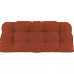 Red French Edge Outdoor Wicker Settee Cushion