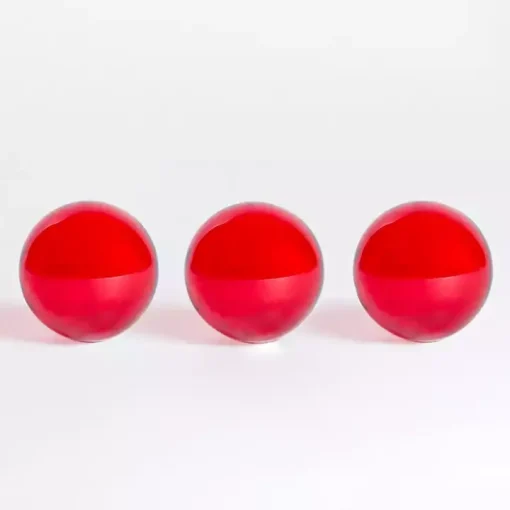 Red Glass Orbs, Set of 3