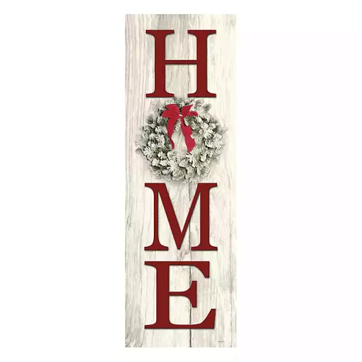 Red Home with Wreath Canvas Art Print