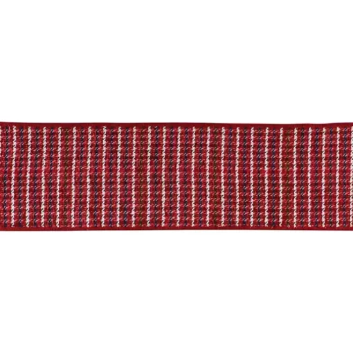 Red Houndstooth 10 yard Christmas Ribbon