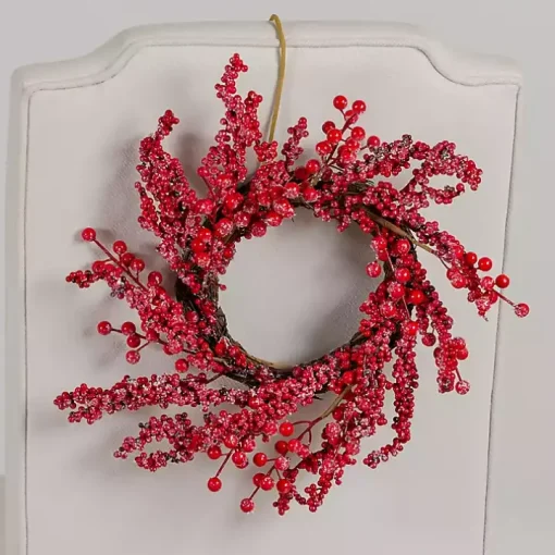 Red Iced Berry Mini Christmas Wreaths, Set of 2