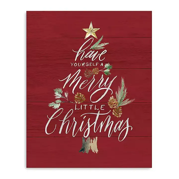 Red Merry Little Christmas Wall Plaque