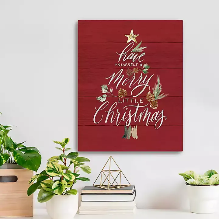 Red Merry Little Christmas Wall Plaque