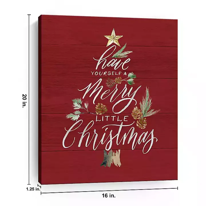 Red Merry Little Christmas Wall Plaque