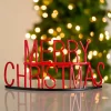 Red Metal Merry Christmas Tabletop Sign