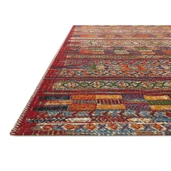 Red Multicolor Southwestern Outdoor Area Rug, 7x11