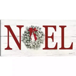 Red Noel Wreath Canvas Art Print