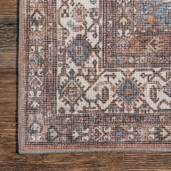 Red Persian Medallion Washable Area Rug, 3x5