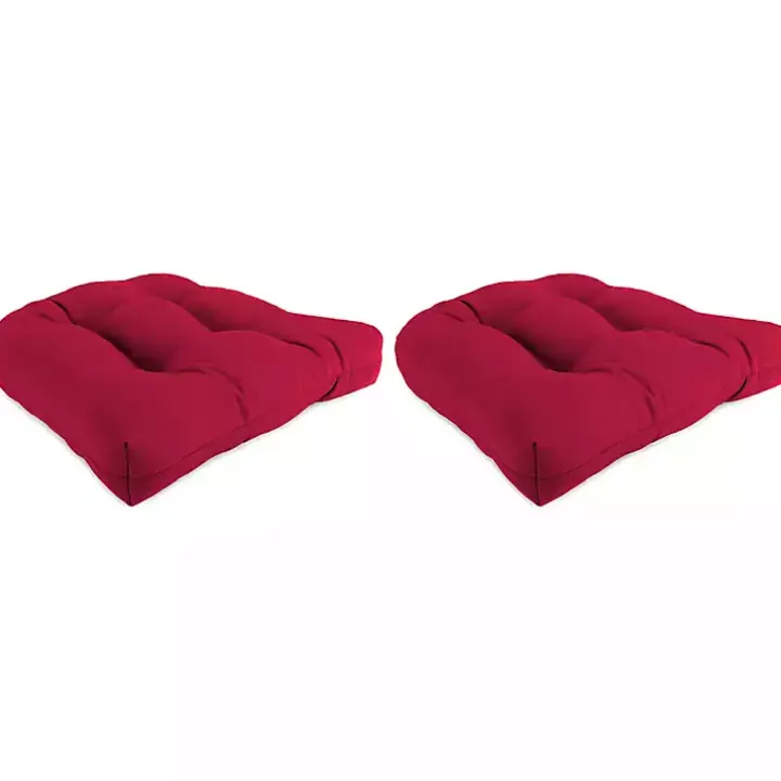 Red Pompei Wicker Seat Outdoor Cushion, Set of 2