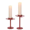 Red Snowflake Christmas Candle Holders, Set of 2