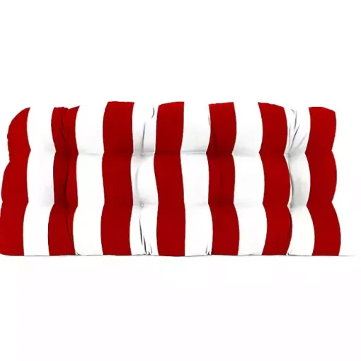 Red Stripe French 3-pc. Outdoor Wicker Cushion Set