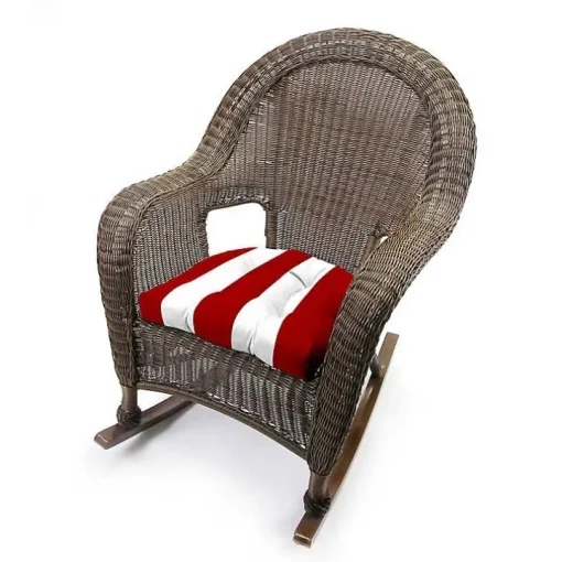 Red Stripe French 2-pc. Outdoor Wicker Cushion Set