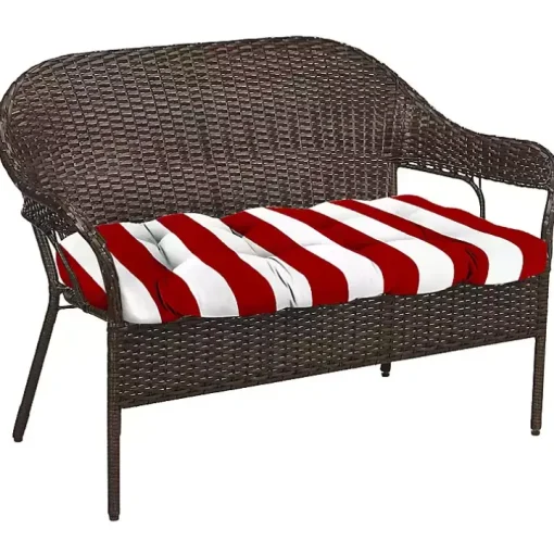 Red Stripe French 3-pc. Outdoor Wicker Cushion Set
