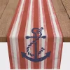 Red Stripes and Anchor Table Runner, 90 in.