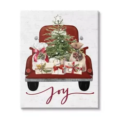 Red Truck Christmas Joy Canvas Art Print