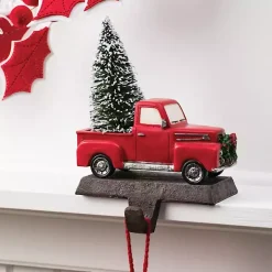 Red Truck with Tree Stocking Holder