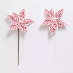 Red Tweed Magnolia Picks, Set of 2