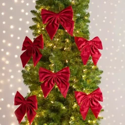 Red Velvet Bow 6-pc. Ornament Set, 8 in.