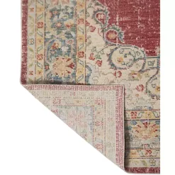 Red Vintage Medallion Area Rug, 7x10