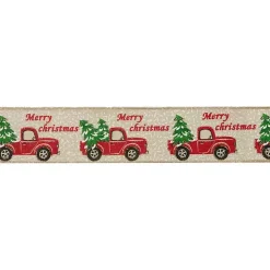 Red Vintage Truck 16 yard Christmas Ribbon