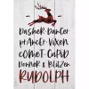 Reindeer List Wood Wall Plaque